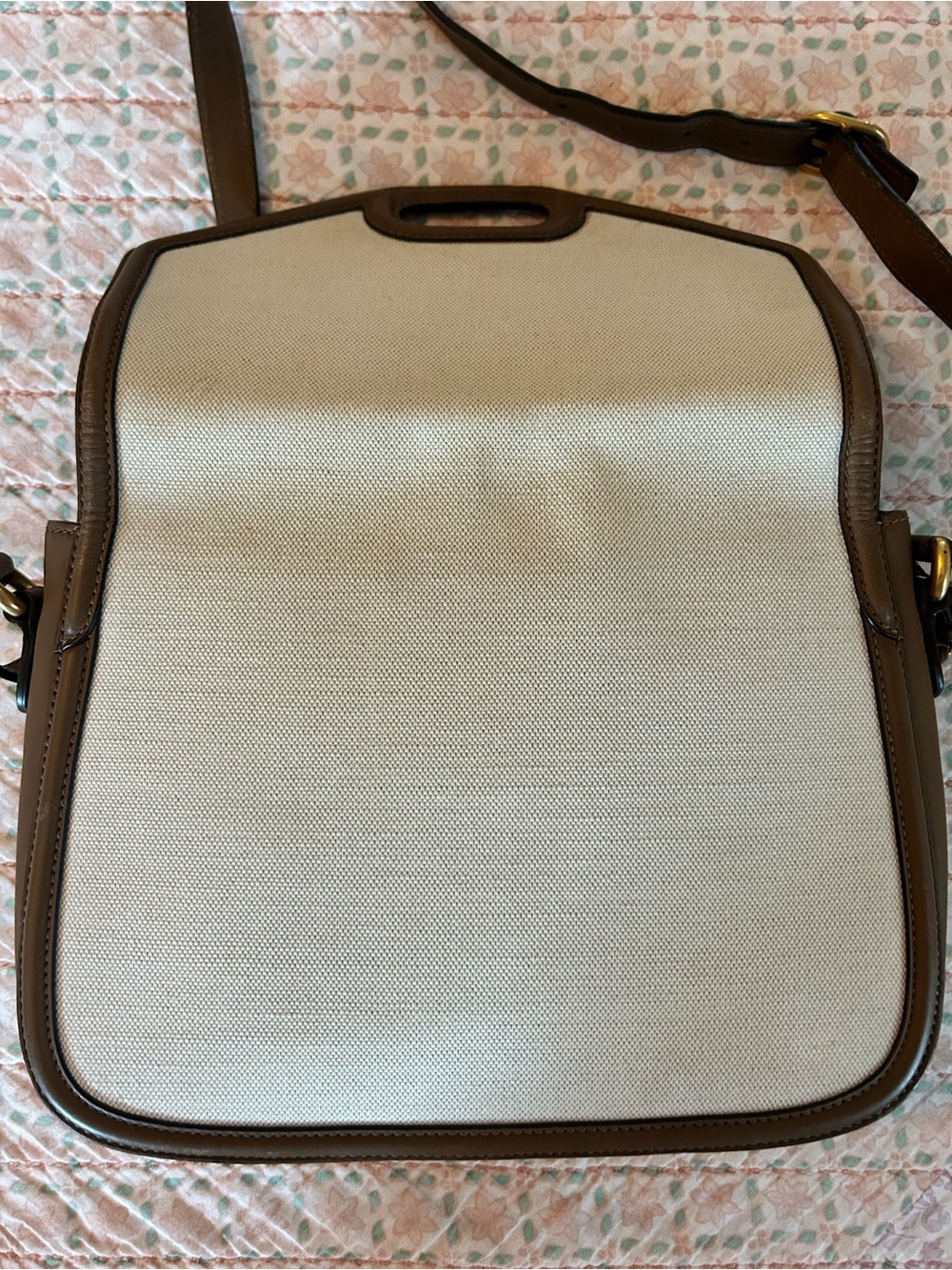 Gucci Derby Shoulder Bag in Cream Canvas and Brown Leather trim - Picture 7 of 17